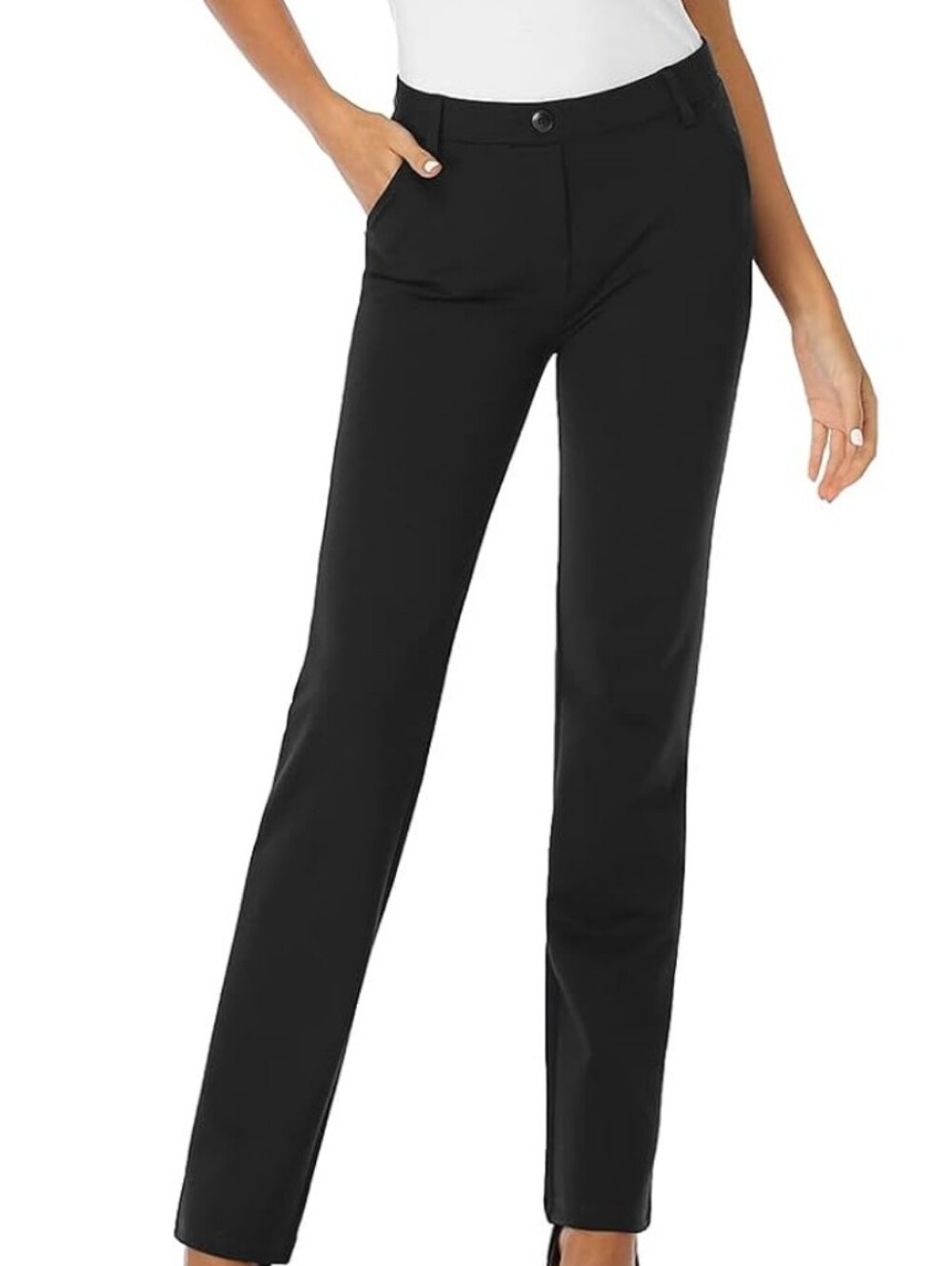 TAPATA Women's Straight Leg Stretchy Black Pants Size Small